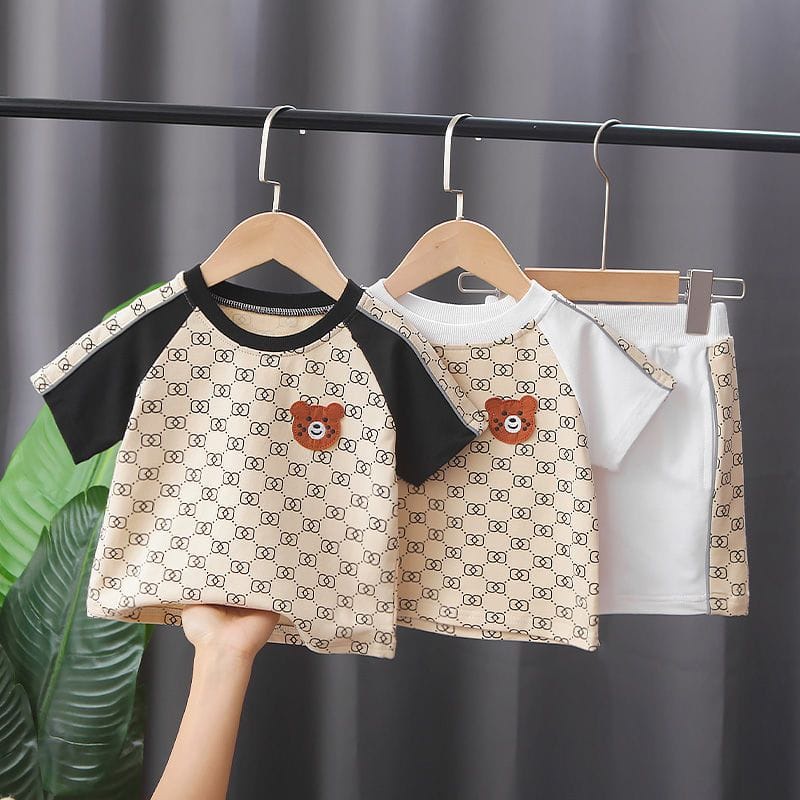 SETELAN ANAK LAKI LAKI/SET. OBLONG MOTIF GUCCCI BORDIR BONEKA/UNTUK ANAK USIA 6 BULAN SAMPAI 4 TAHUN/BISA COD