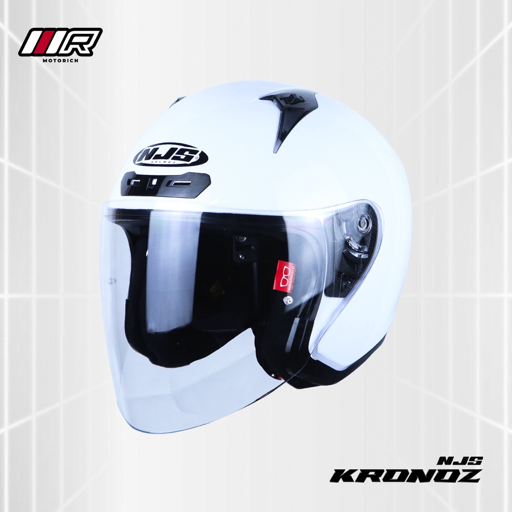 Helm NJS Kronoz PUTIH GLOSSY Helm Half Face SNI
