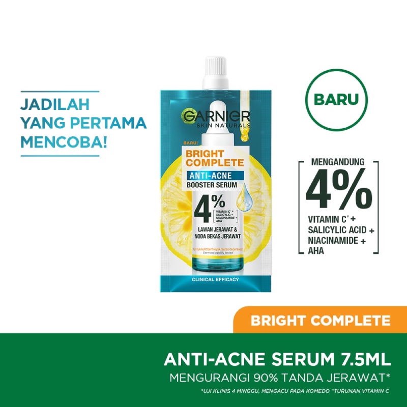 ☘️Yuri Kosmetik☘️ Garnier Serum 7.5ml / Bright Complete Booster Serum 30x 7.5ml / Sakura Booster Serum 30x 7.5ml / Anti Acne Serum 7.5ml