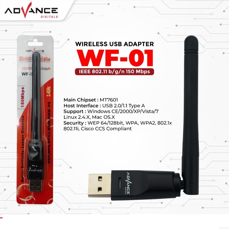 Advance USB Dongle Wifi Wireless Adapter Receiver WF-01-untuk stb