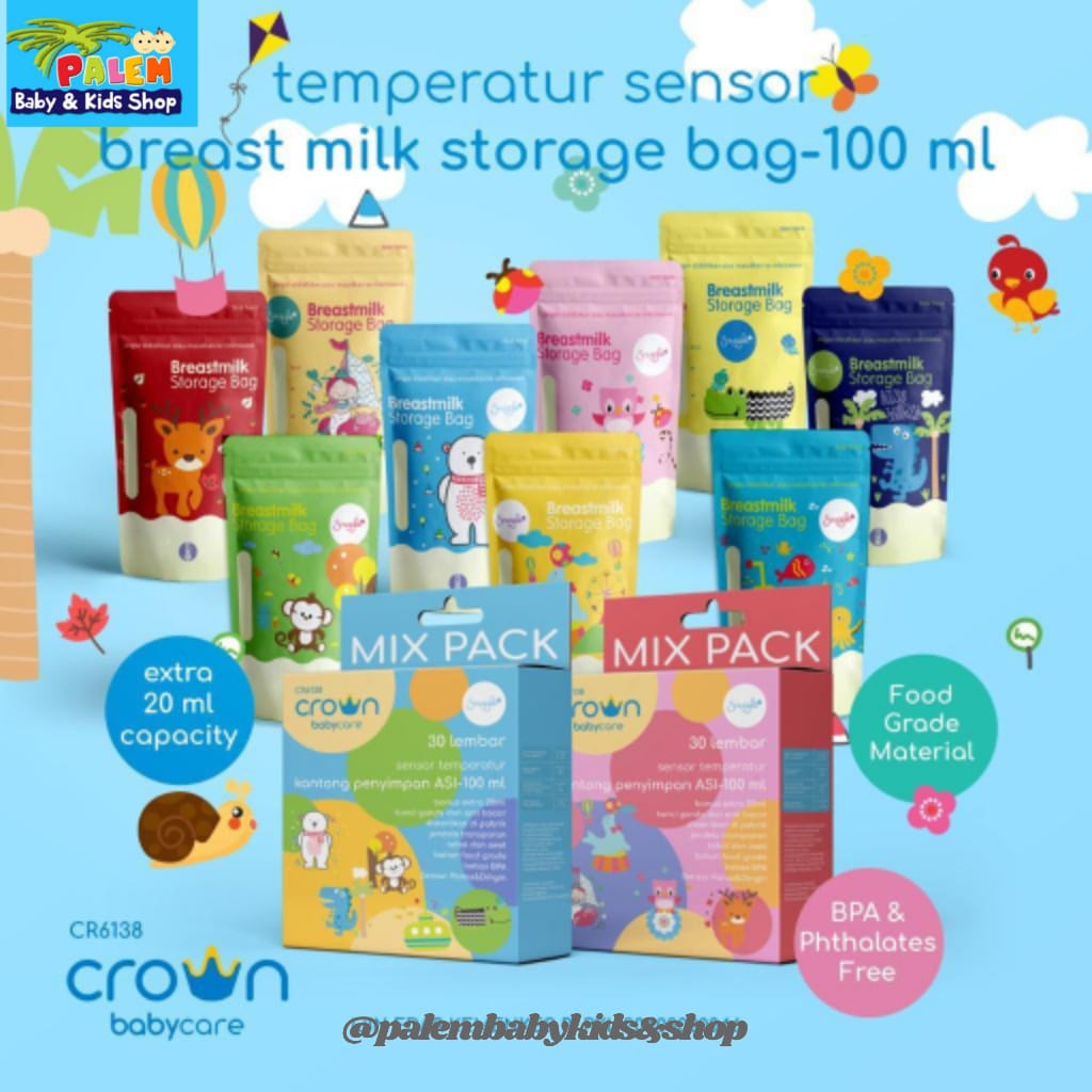 CROWN/snuggle Kantong Asi 120ml 30pcs Breastmilk Storage 6138