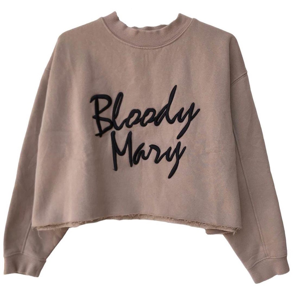 BLOODY MARY SWEATER CREWNECK CROOPTOP SIMPLE UNFINISH (V1)