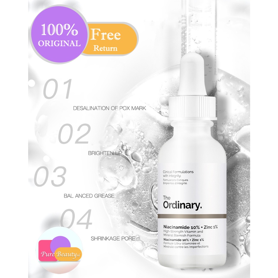 THE ORDINARY Niacinamide 10% + Zinc 1% AHA BHA Peeling Solution Clear Brighten Cerah Exfoliating ❤ 100% Original ❤