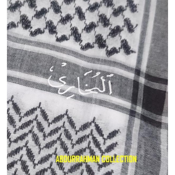 Sorban Almas Arafat Hitam Putih