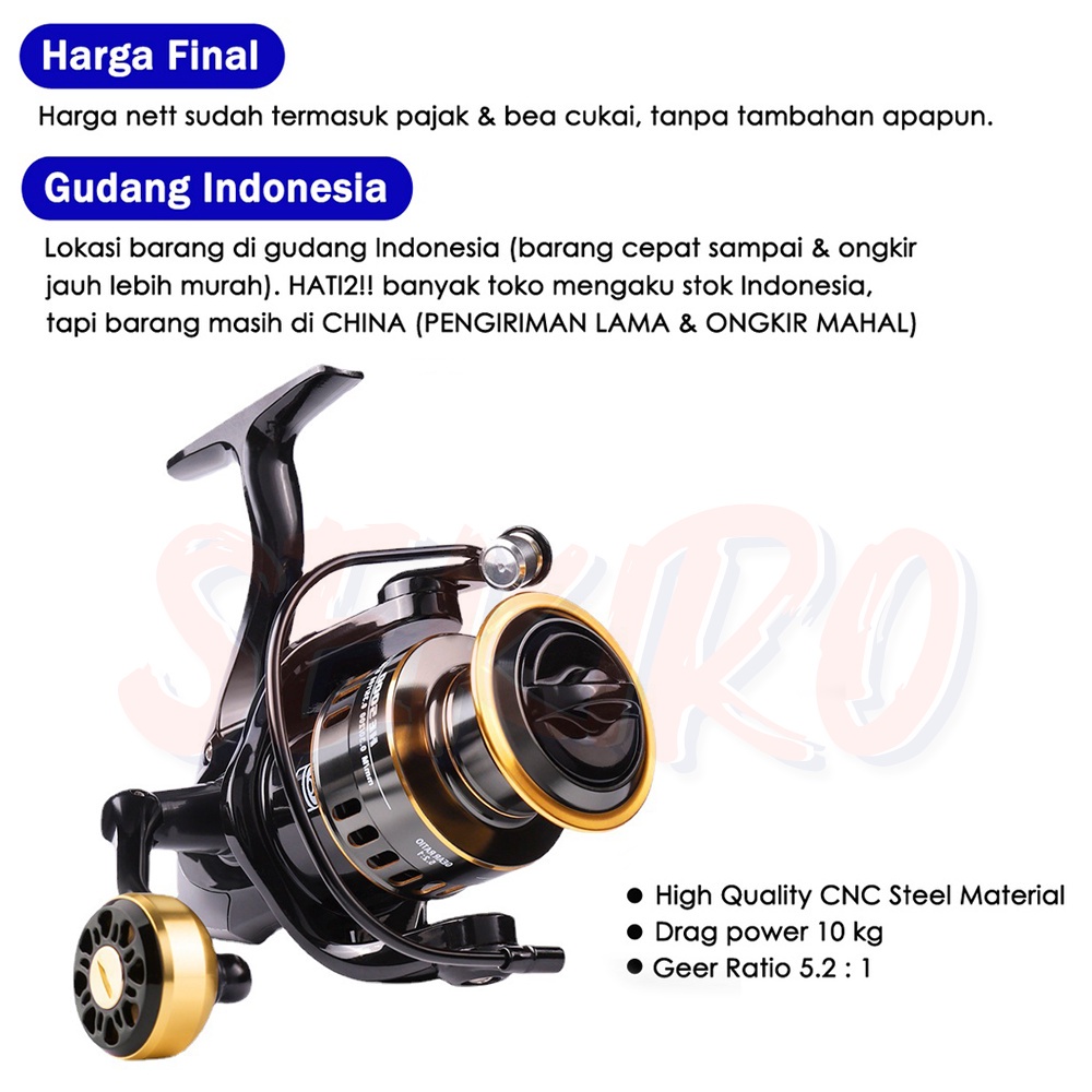 10kg Reel Pancing HE1000 - 7000/ Reel Pancing Murah Kuat Power Handle/ Reel Pancing Laut Tarikan Pancing Metal/ Gulungan Pancing Ikan Logam Metal CNC/ Gulungan Senar Pancing/ Reel Pancing Shimano