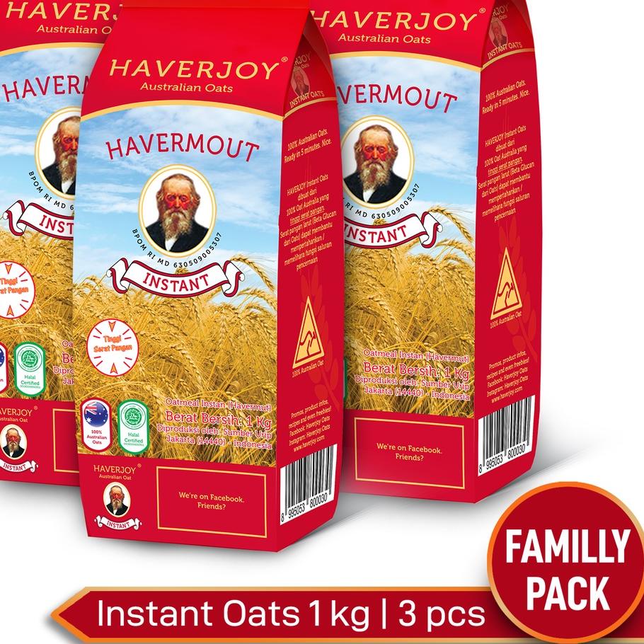 

Haverjoy Family Pack Instant Oats 1kg - 3 Pcs