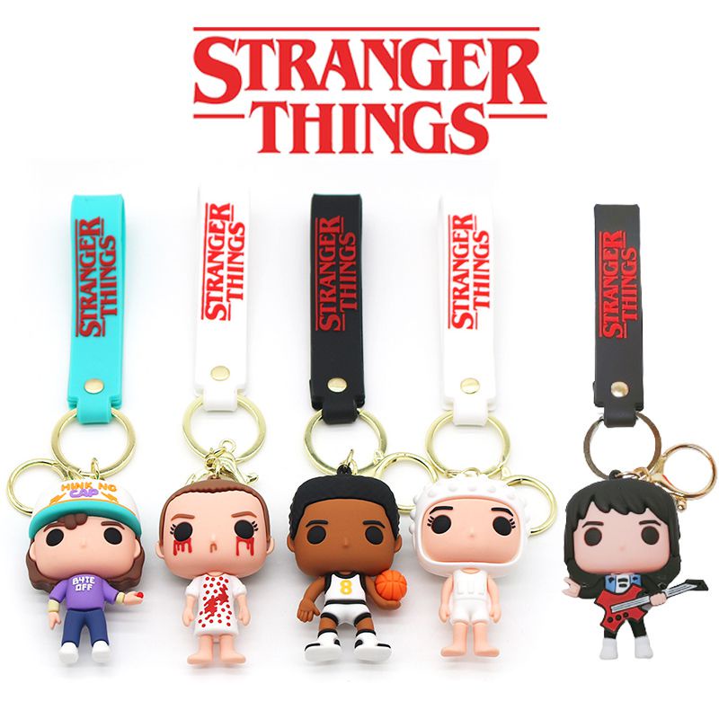 Cartoon Stranger Things Keychain Toy Cartoon Bag Pendant Keyring Doll Kids Gift Decorate