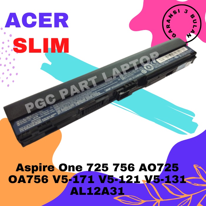 Baterai Original Acer V5-171 V5-121 V5-131 Slim
