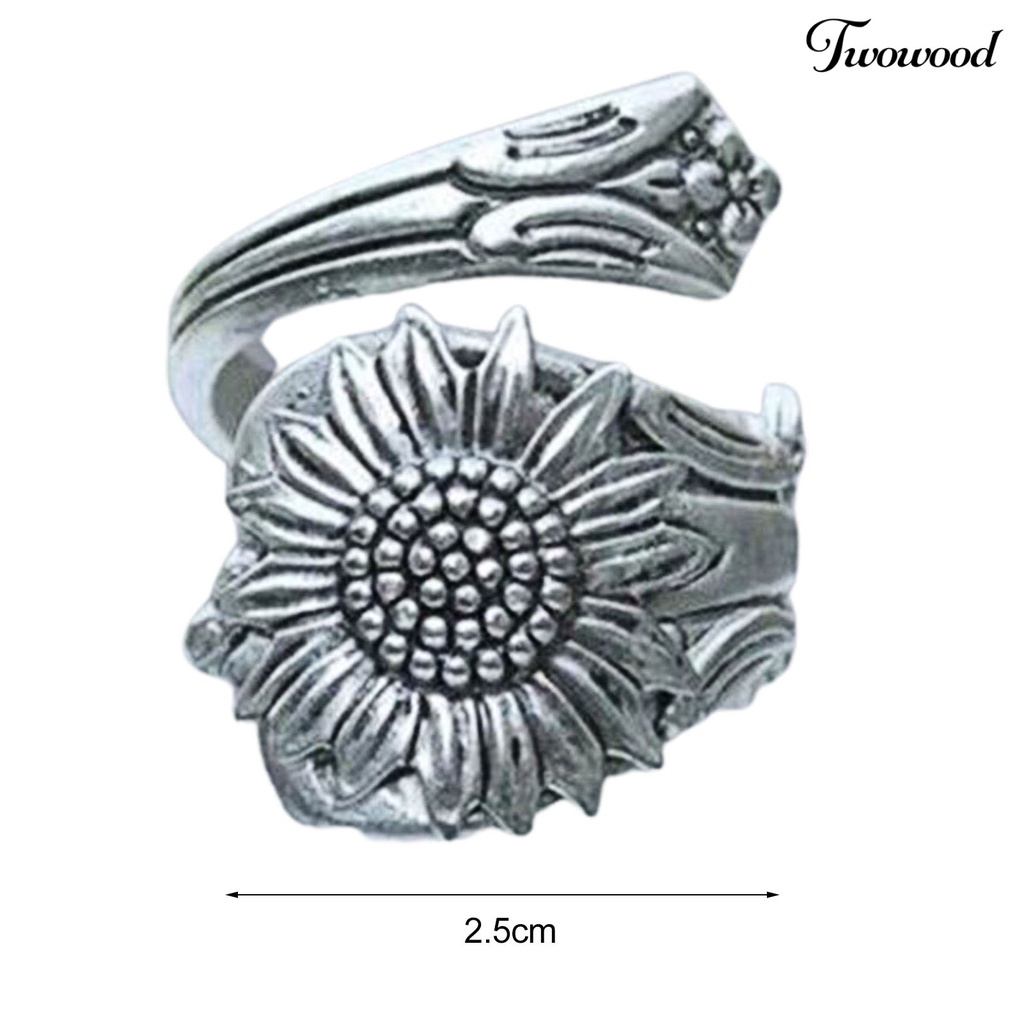 Cincin Model Bunga Matahari Bahan Alloy Untuk Wanita