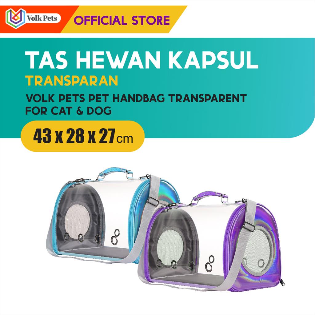 Volk Pets Handbag Transparent / Tas Hewan Kapsul Transparan