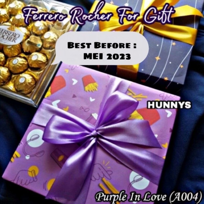 

(COD) Coklat Ferrero Rocher T24 Kado Hadiah Valentine Love Chocolate Hampers - F. T24 PURPLE