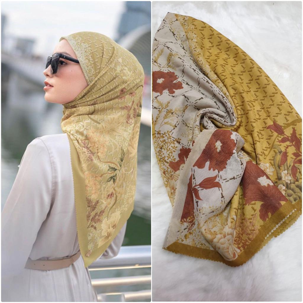 Jilbab segi empat Motif Abstrak Bunga Scraft abstrak Bunga By Keyla Scraf