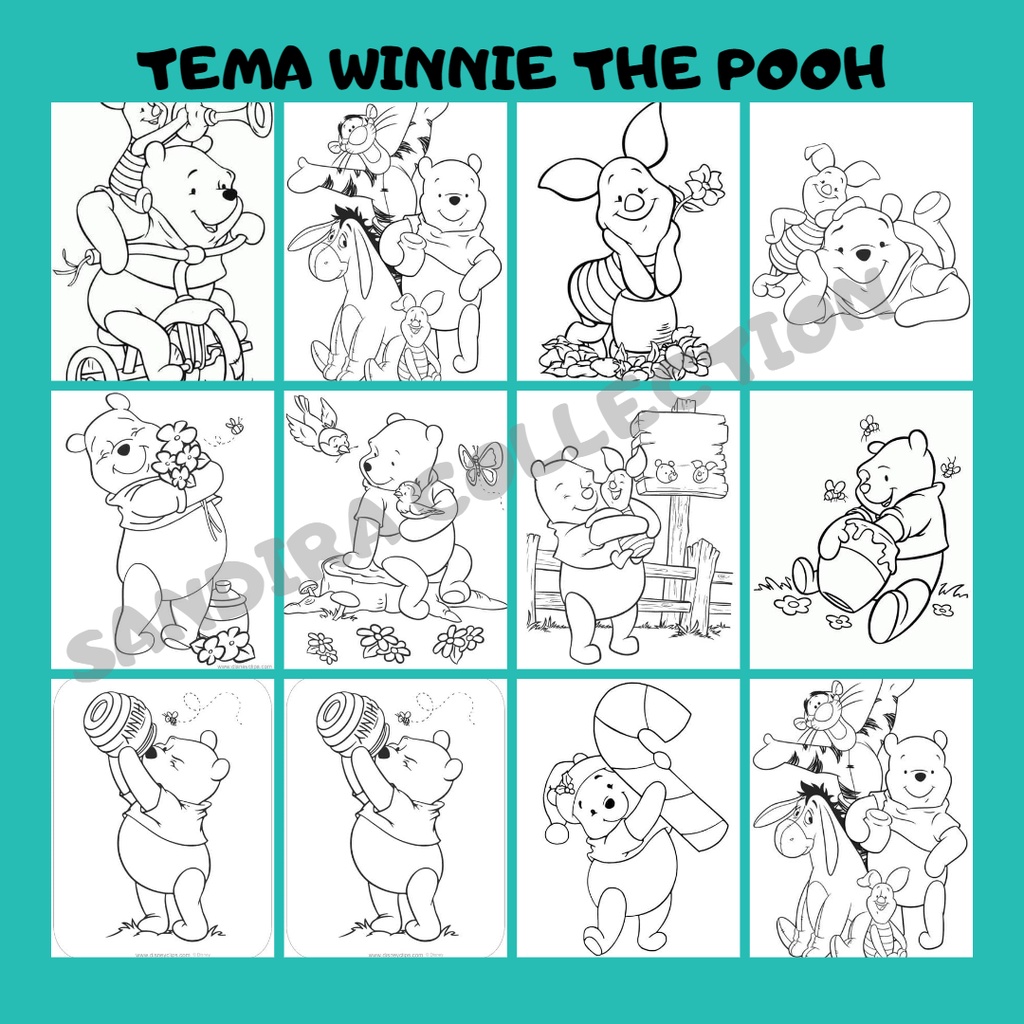 

SANDIRA - LEMBAR / GAMBAR MEWARNAI ANAK SERIES WINNIE THE POOH