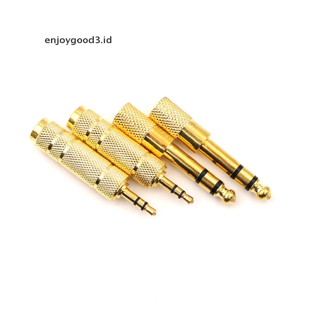 2pcs Adapter Konverter Audio Stereo 6.35mm Ke 3.5mm Untuk Mikrofon Headphone