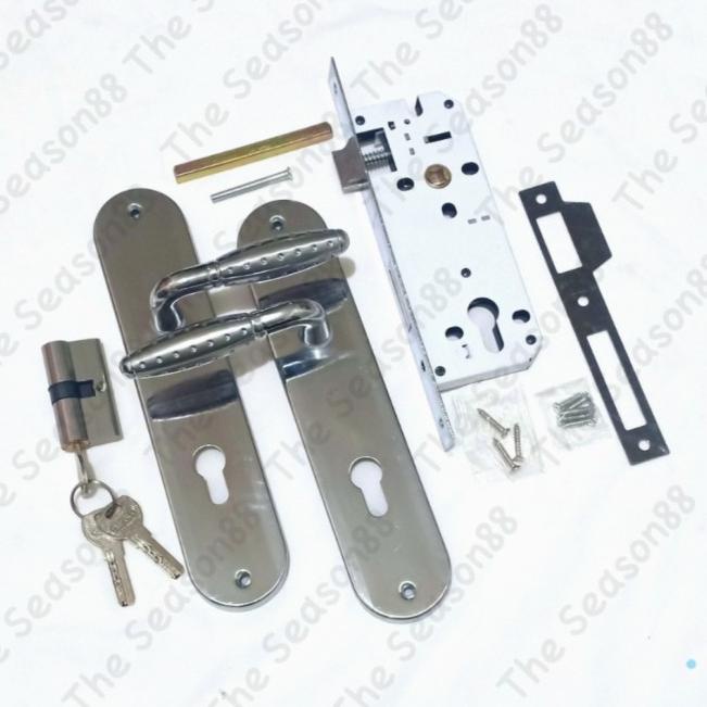 Kunci Pintu Set Kecil Gagang Bulat Stainless / Gagang Pintu Rumah - gold