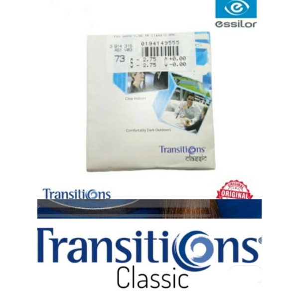 Lensa Essilor Elements Transitions Classic Grey 1.56