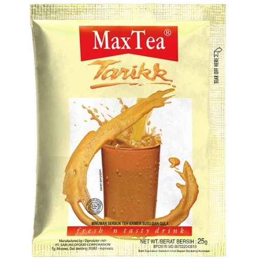 

10 pcs minuman sachet max tea tarikk 25 gr (1 renceng = 10 pcs)