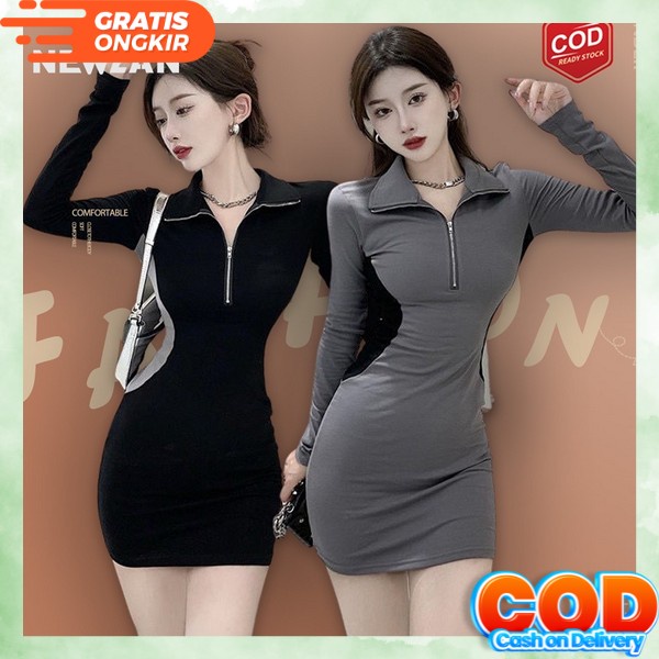 Dress Polos Gaun Pesta Remaja Perempuan Kondangan Dress Wanita Kekinian Party Cewek Korean Style Dre