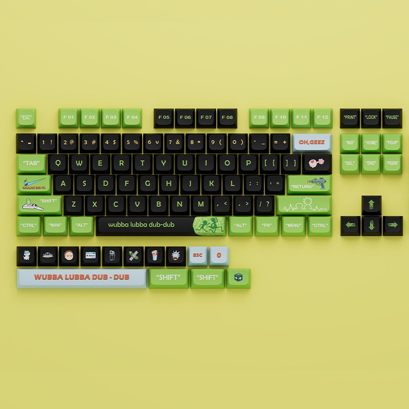 RICK&amp;MORTY Keycaps Mechanical Gaming Keyboard XDA Profile Universal