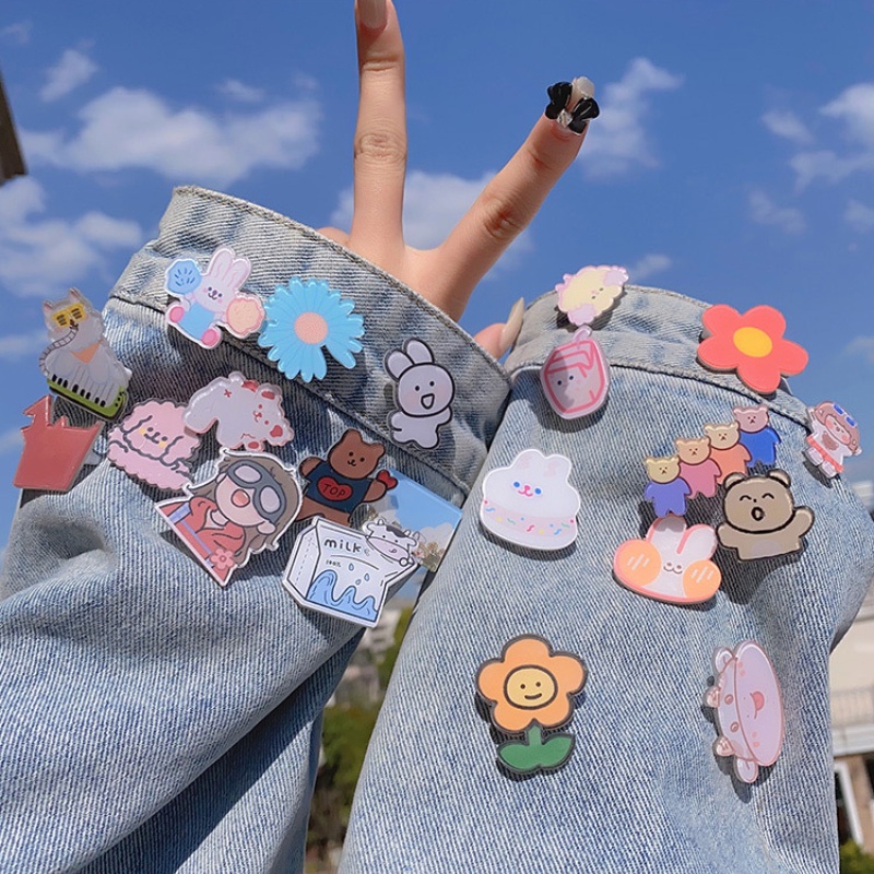 Bros Pin Desain Kartun Lucu Gaya Jepang Untuk Unisex