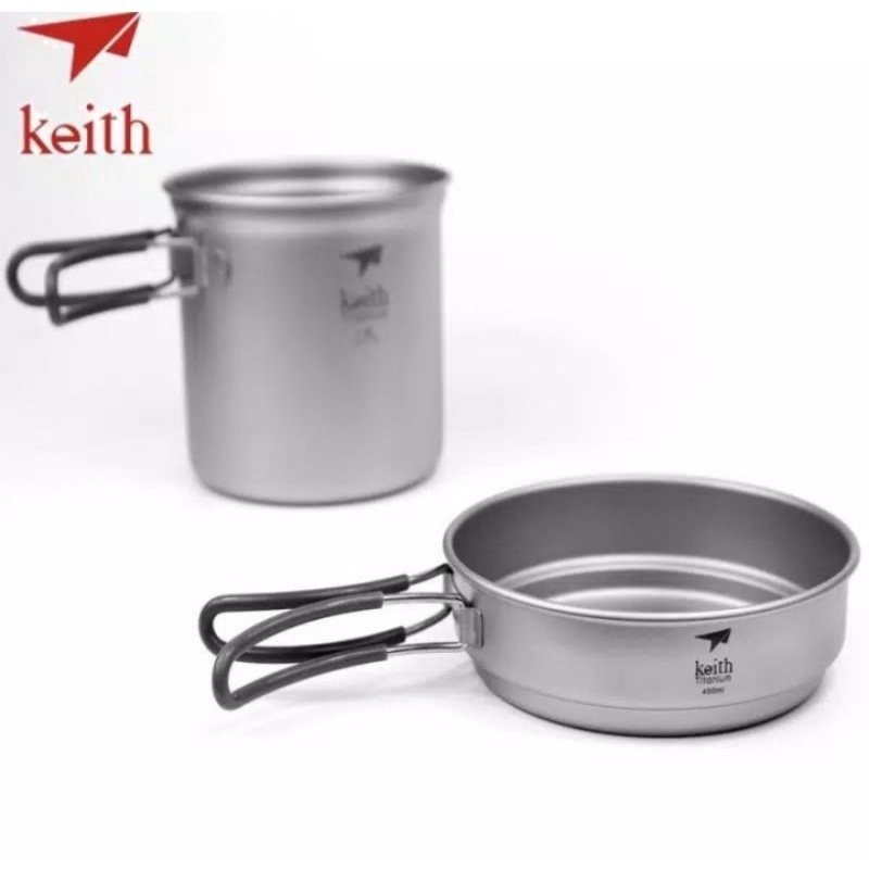 Alat Masak Camping Cooking Set Titanium Keith Ti6013 Ultralight