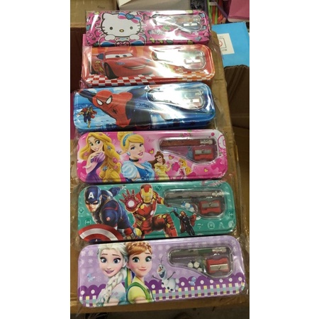 

pencil case kaleng isi kode 3078 satuan motif disney
