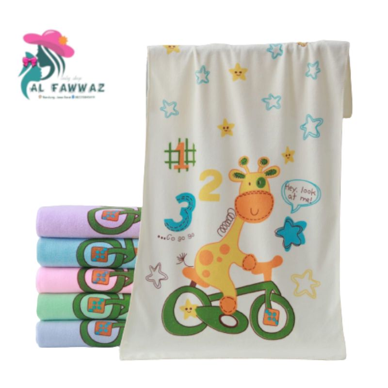 Handuk bayi motif Girrafe cycling