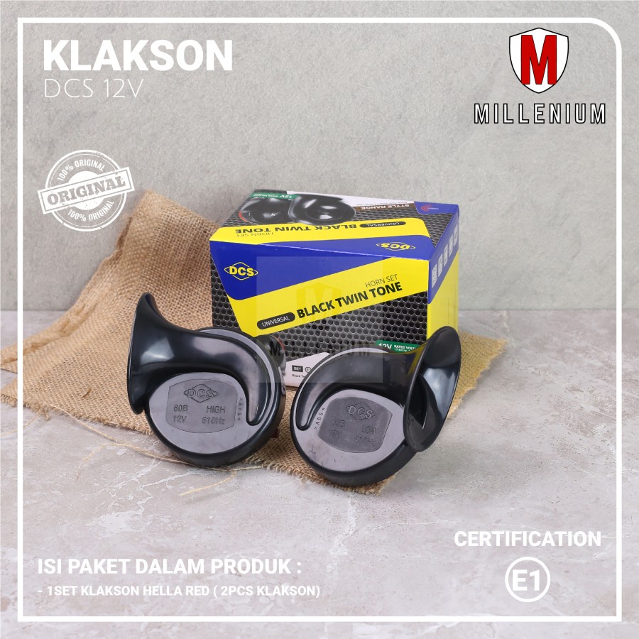 KLAKSON KEONG DCS BLACK TWIN TONE UNTUK MOBIL &amp; MOTOR 12V UNIVERSAL