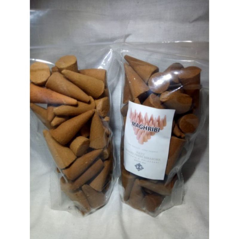 kerucut dupa press serbuk kayu aroma fruity isi 25pcs