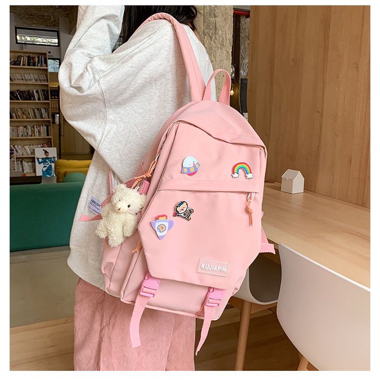 BJ14778 - BLACK/BLUE/GREEN/PINK/WHITE - TAS RANSEL SEKOLAH WANITA FASHION IMPORT MODIS ELEGAN TERMURAH TERLARIS TERBARU BAGSTORE JAKARTA TAS BATAM EL4778