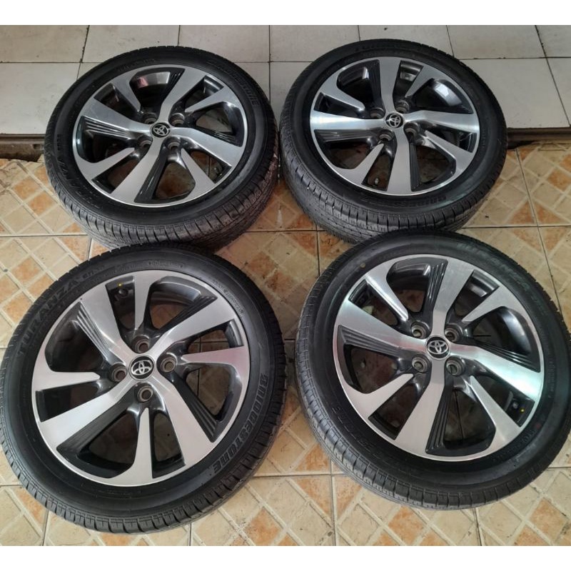 Velg Mobil Seken OEM Copotan Toyota Yaris TRD Ring 16x6 Pcd 4x100+Ban BS 195 50 R16 Buat Vios Etios 