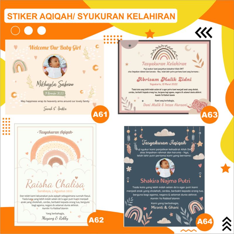 

Stiker Aqiqah / Kelahiran / First Month Boho
