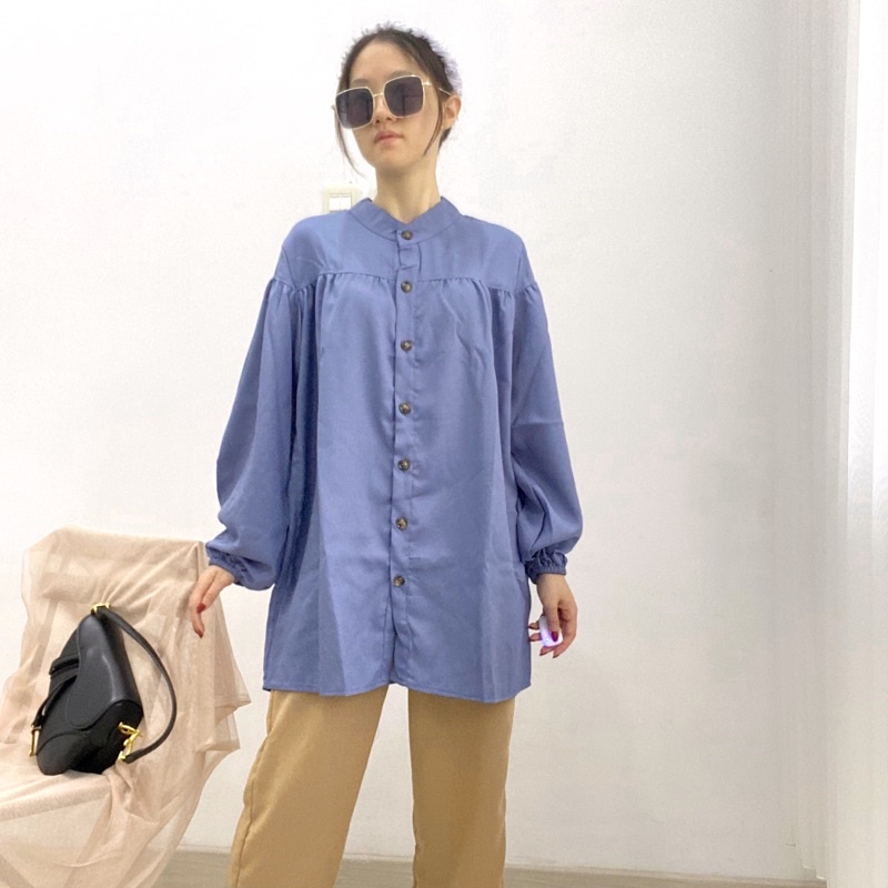 HARU Blouse / Dress Oversize Korea / Tunik Modern / Atasan Muslim Wanita / Blus Lengan Panjang Casual 0410