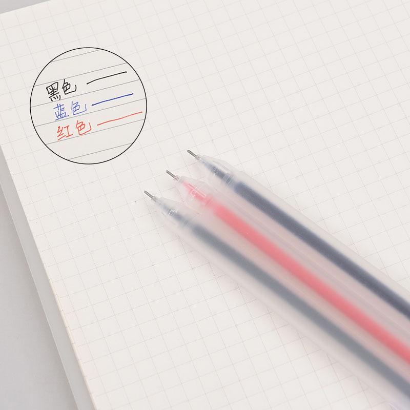 1pc Pulpen Tinta Hitam 0.5mm Bahan Plastik Transparan Anti slip Untuk Kantor