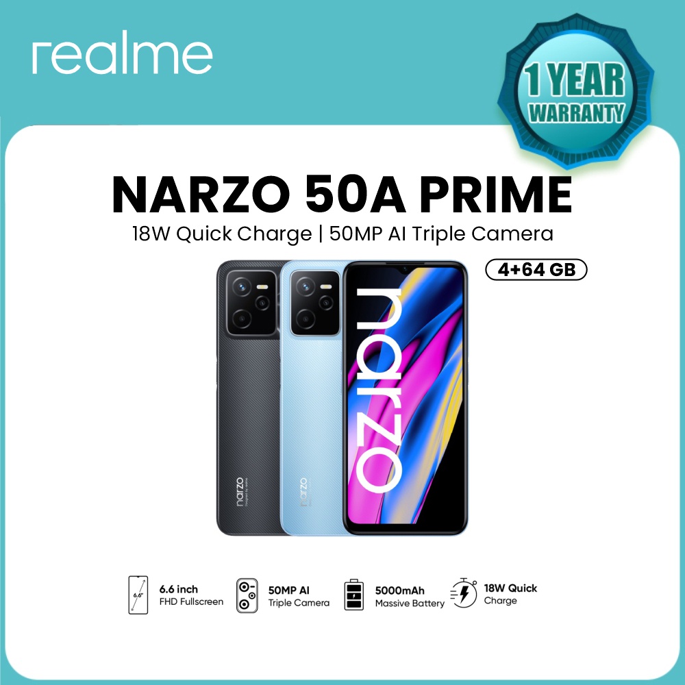 realme narzo 50A Prime 4GB+128GB 5000mAh Massive Battery | 18W Quick Charge | Powerful Unisoc T612 Processor