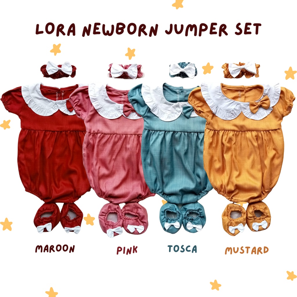 romper bayi baru lahir jumper anak perempuan baju kodok baby 0 6 9 12 bulan 0-12 bulan 1 tahunan baby newborn baju kodok bayi baru lahirLORA ameena fleuri JUMPER SET