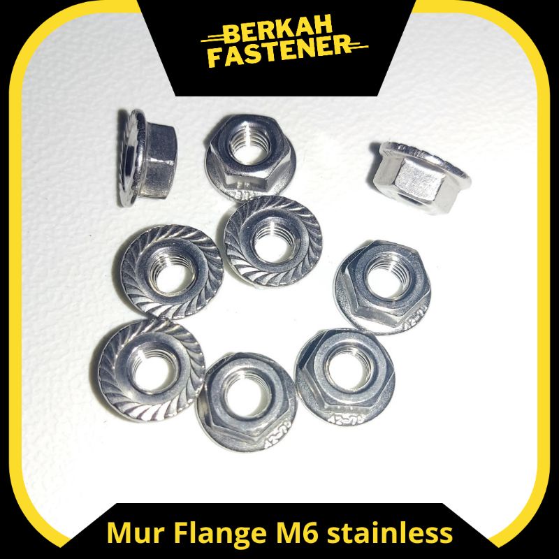 Mur Flange M 6 stainless kunci 10