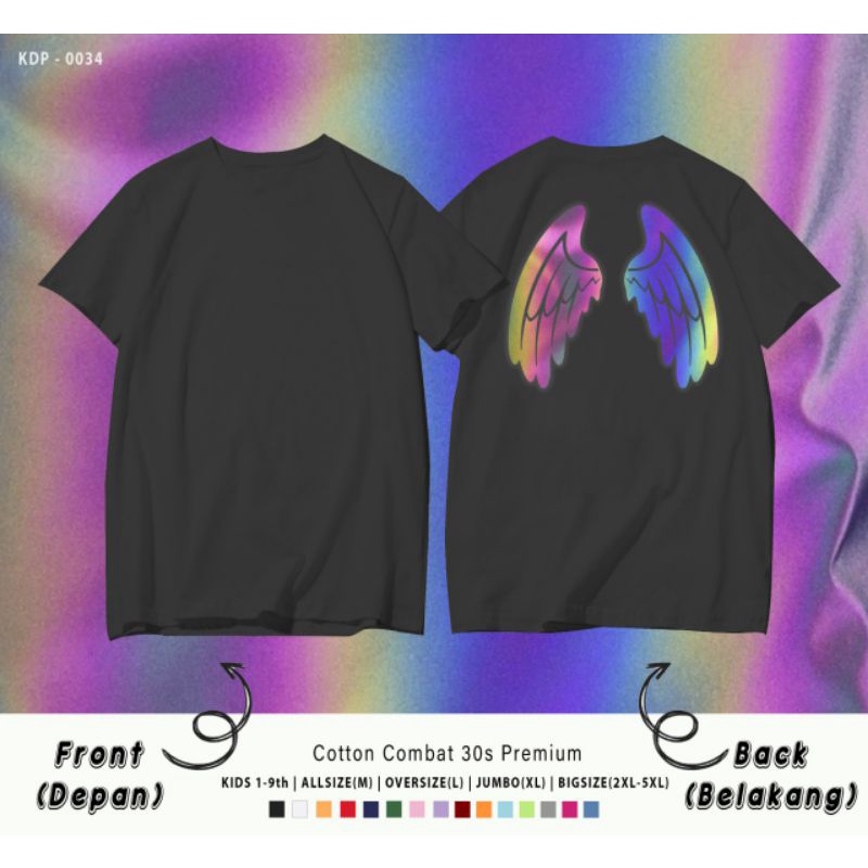 KAOS REFLEKTIF WINGS/KAOS SAYAP REFLEKTIF/KAOS SAYAP ANGEL MALAIKAT