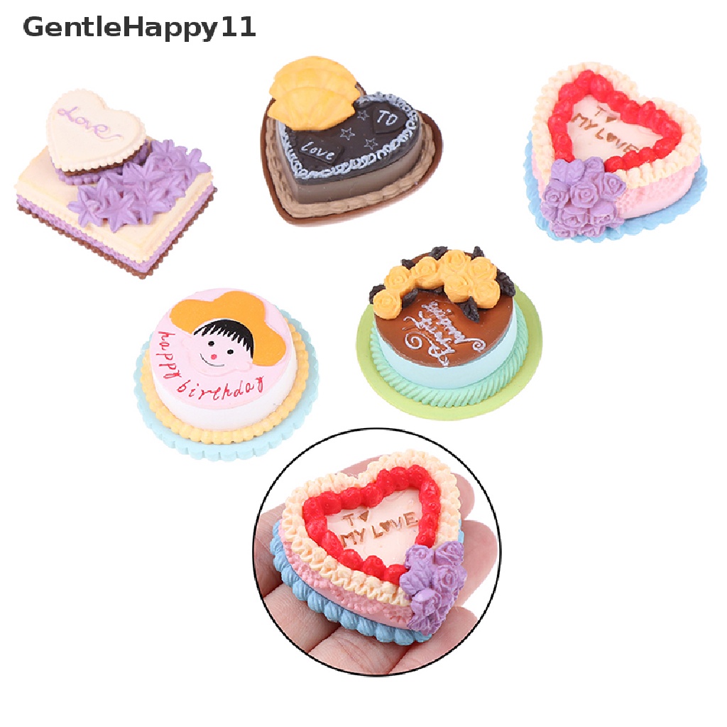 Gentlehappy Kue Ulang Tahun Model Simulasi Makanan Miniatur Patung Pretend play Mainan Dapur  Id