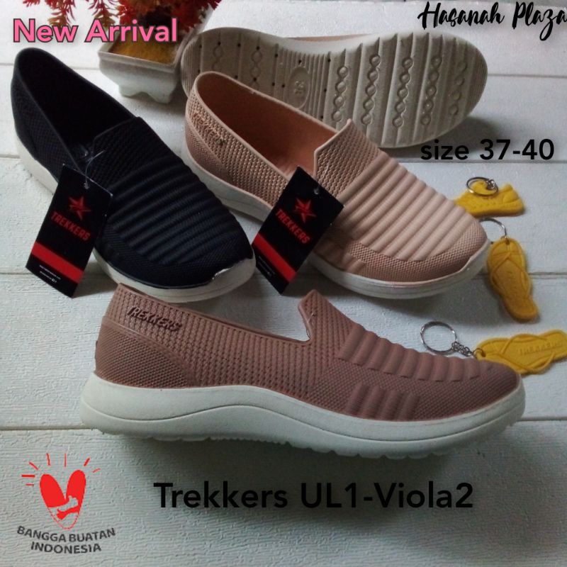 Sepatu Slip On Wanita Trekkers UL1-Viola/Sepatu karet Wanita/Sepatu Snakers Wanita