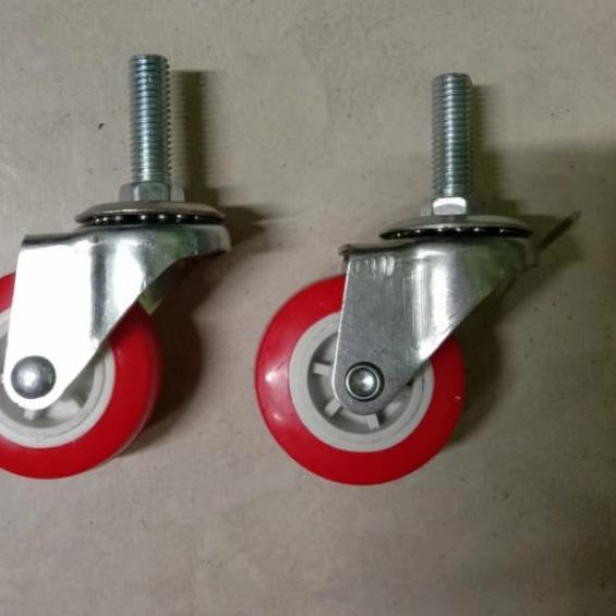 roda troli roda pu roda baut 2 inch baut tusuk