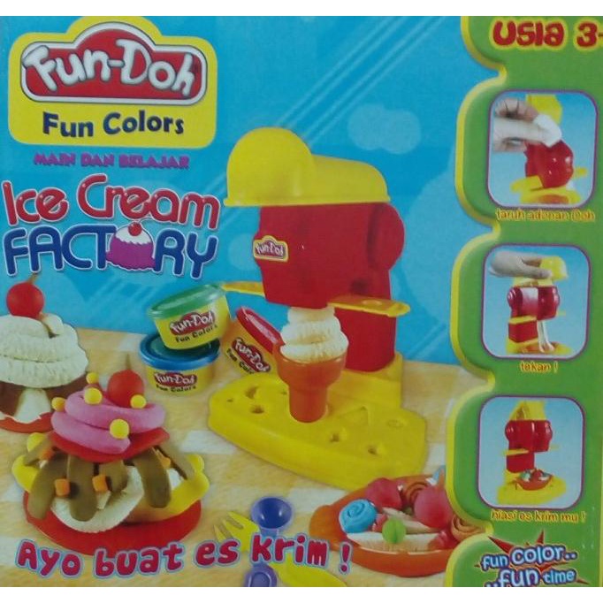 Mainan Anak Lilin Fun-Doh Play-Doh ICE CREAM FACTORY Set Fan-Doh stock ada