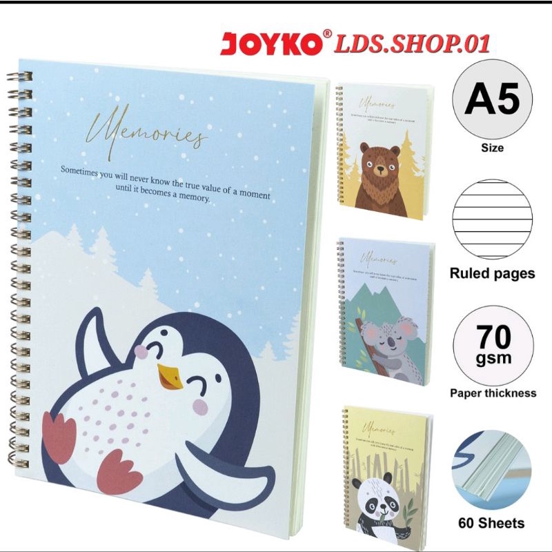 

Diary Ring Joyko NB707 ukuran A5 / Notebook Spiral / Ring Notebook (1PCS)