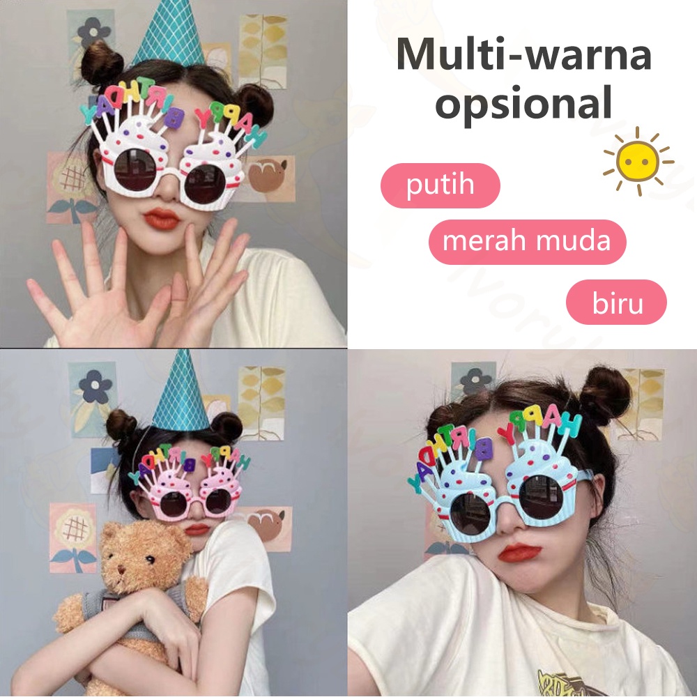 Ivorybaby Kacamata Happy Birthday Unisex Kacamata ulang tahun happy birthday glasses