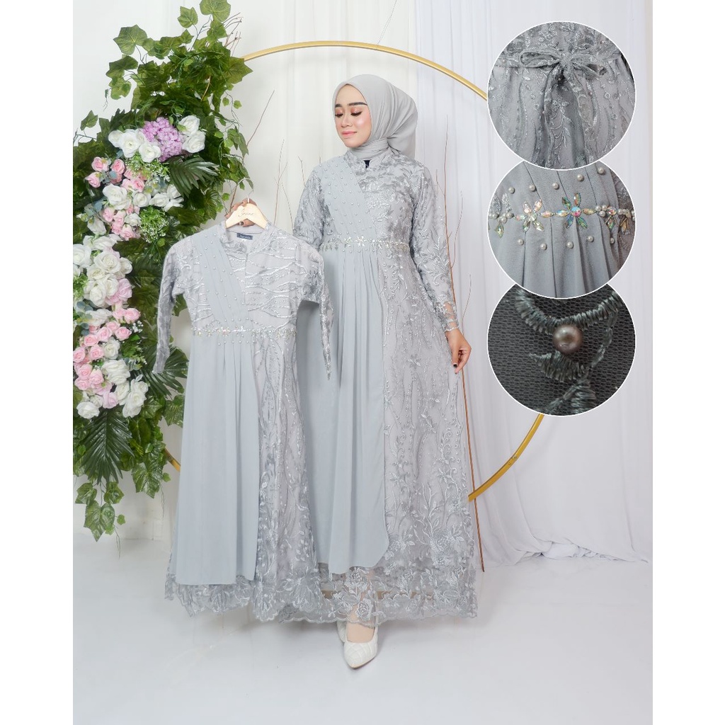 Permata Olshop / Couple Kebaya Ibu Dan Anak Perempuan / Gamis Kebaya Couple Ibu Anak / Kebaya Modern / Kebaya Modern / Gamis Kondangan / Kebaya Gamis Anak / Gamis Kebaya Busui