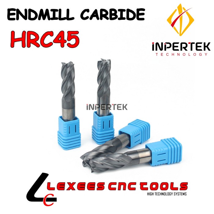 Endmill 20 4F Lexees Endmill Carbide 20 HRC45 Pisau Cutter Milling 20