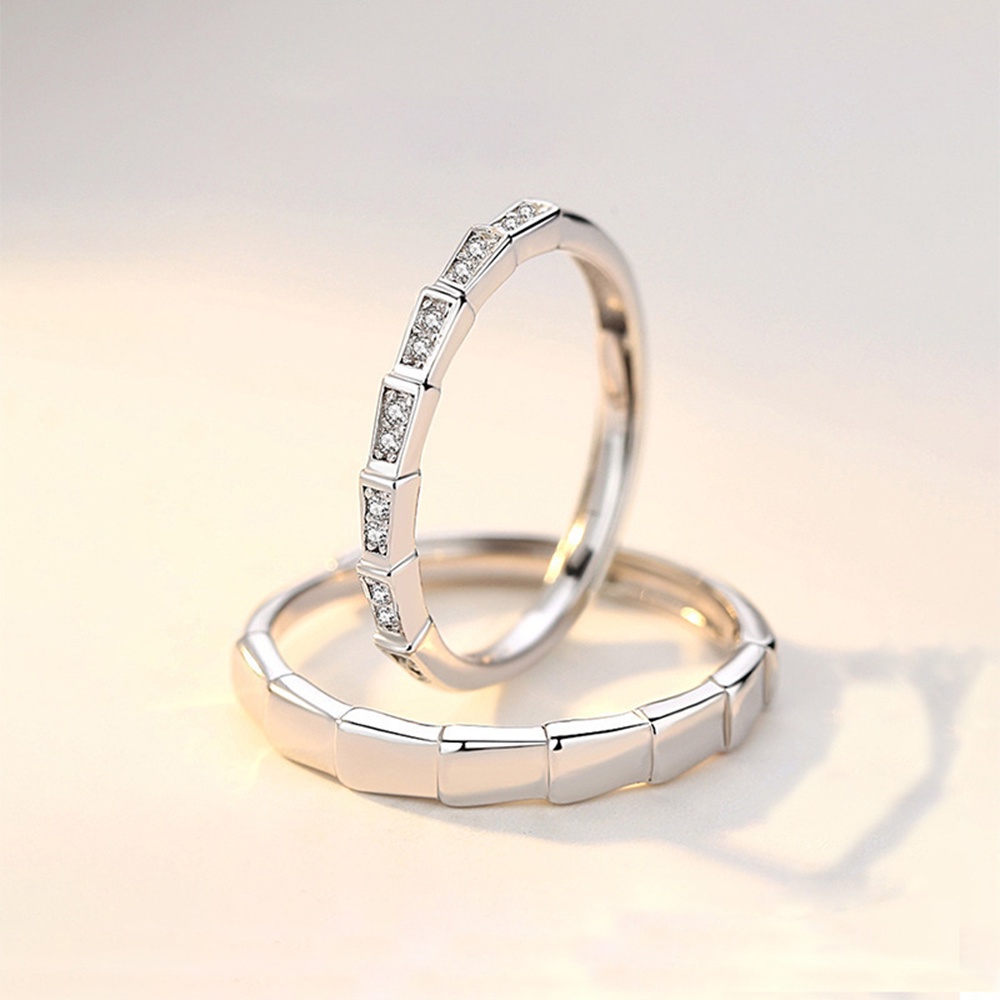 Cincin Sterling Silver S925 Hias Kristal Berlian Gaya Korea Untuk Pria Dan Wanita