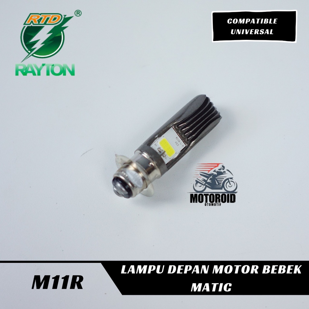 LAMPU MOTOR RTD M11RA-H6 BOHLAM H4 LAMPU HEADLAMP LED M11RA H6 KAKI BEBEK MATIC UNIVERSAL