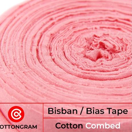 Bisban Kain Bahan Kaos Katun Bias Tape Meteran Aksesoris Kaos - 4 cm