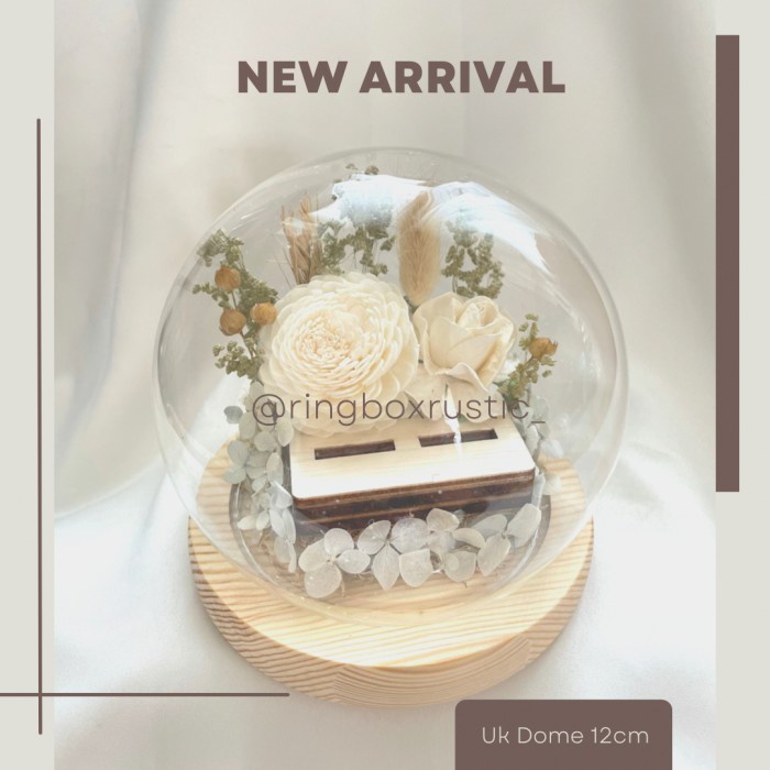 Mahar Glass Dome Artificial Rustic Ring Bearer Box Braids